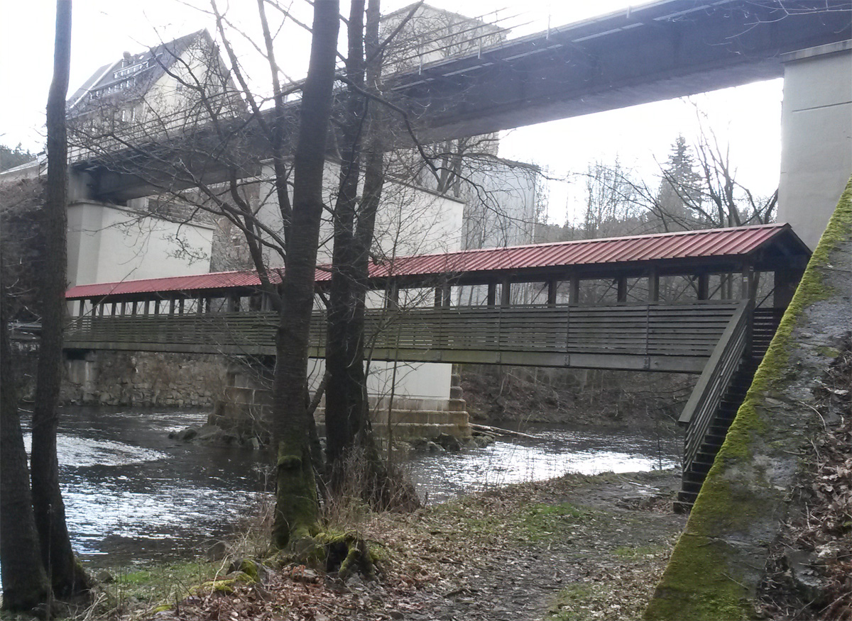 Holzbrücke über die Flöha